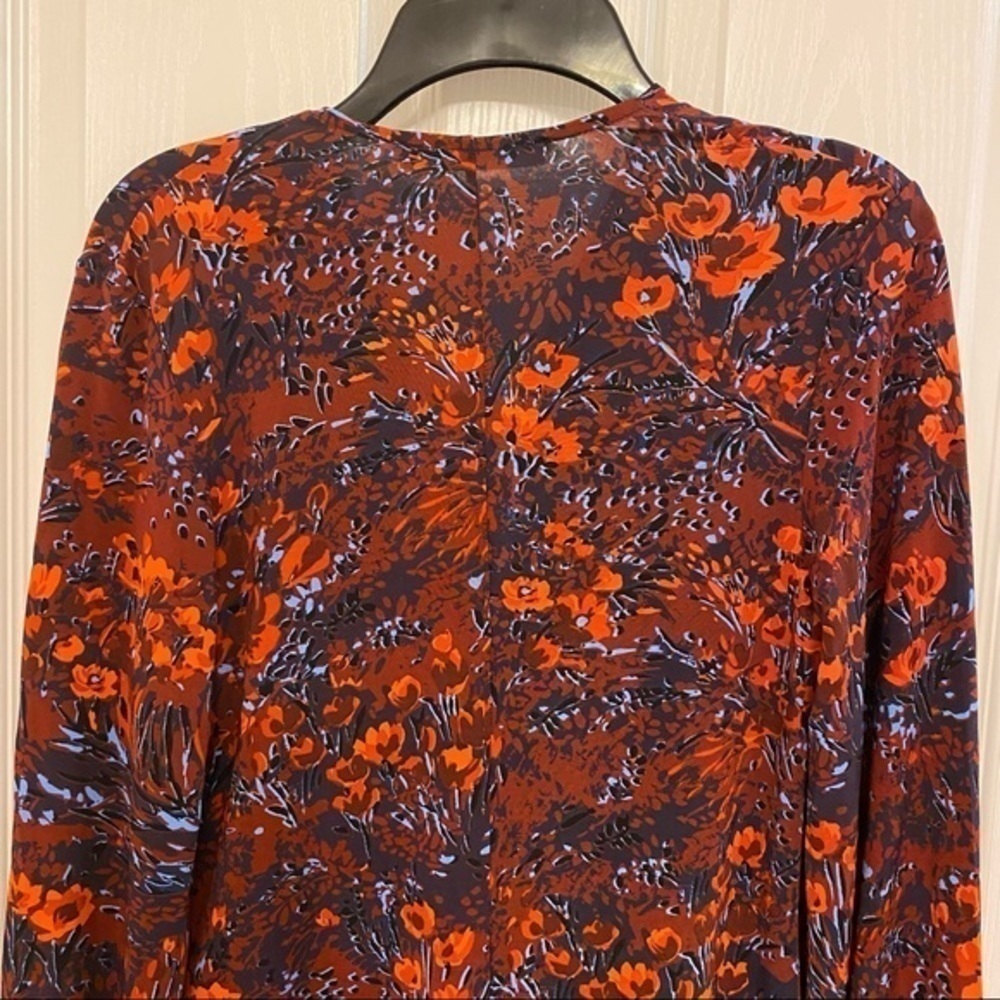 samsoe and samsoe Oline Long Sleeve Jersey Tie T-shirt in Fired Crepitus Size S - Picture 11 of 15
